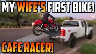 My Wife's First Bike! Buying Used Triumph Thruxton 900 Cafe Racer! Test Ride & First Impressions