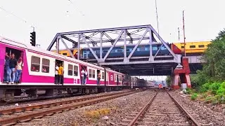 Delightful Scene : Perfect Express Over Local Train Crossing