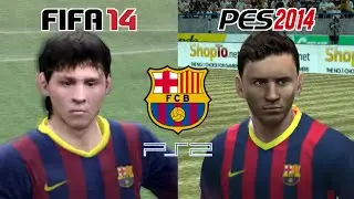 FIFA 14 vs PES 2014 (PS2) - Faces Comparison - FC BARCELONA