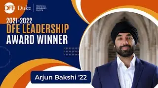 2021-22 DFE Leadership Award Winner Arjun Bakshi '22