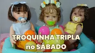 Troquinha de três bebês reborn no sábado. #bebereborn #roleplay #dolls #bonecas #juartreborn 