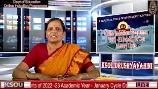 KSOU Dept of Education  Online Induction Programme 2022 -23 Academic Year -January Cycle