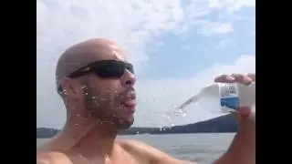 Drinking Water On a Speed Boat