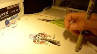 My first time using Sakura Koi Watercolors! Julia, my OC.