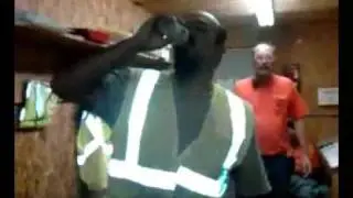 Joe ortego eating a teaspoon of cinnamon at work