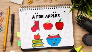 A For Apple | Art Integrated Learning | Video Tutorial | Colouring Book | Jotter and Potter.