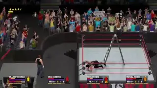 WWF Raw Fatal 4 Way Match Jordan vs Ambrose vs Reigns vs Strowman