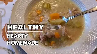 Easy Crockpot Turkey or Chicken Rice Soup | Healthy & Cozy!