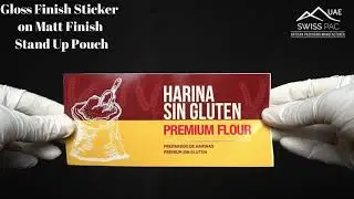 Gloss Finish Sticker on Matt Finish White Stand Up Pouch | SwissPac UAE