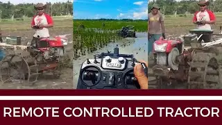 Plowing Rice Field With Remote Controlled Tractor | Modern Agriculture