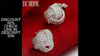 DOTEFFIL 925 Sterling Silver Distortion Network Stud Earring For Women Fashion Charm Wedding Engagem