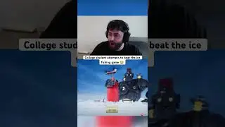College student attempts to beat the ice fishing game 😭 #kickstreaming