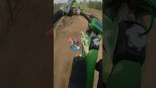 HE CRASHED AND I JUMPED OVER HIM!! #pitbikeracing #bbr #mxfails