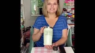 Glitter epoxy tumbler + Rae Dunn inspired farmhouse glitter tumbler