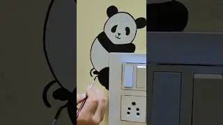 Cute Panda switchboard painting Part1#shorts #art #youtubeshorts #painting #trending #viral #diy