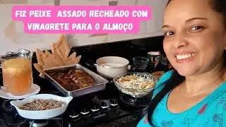 Peixe assado com recheio de vInagrete 