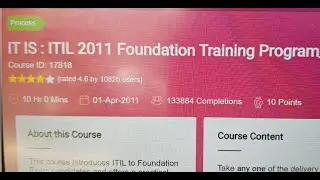ITIL Foundation Training Program Course ID 17818