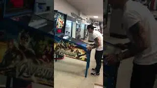 TJ Perkins playing avengers pinball