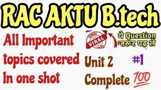 4.Refrigeration and air conditioning unit 2 | unit 2 rac | Rac unit 2 | rac important questions aktu