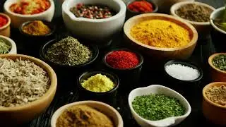 Free Stock Footage: Many bowls with different spices