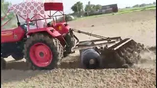 Mahindra 275 DI TU Tractor Working with Disc Plough in Field | Power, Performance & Tillage Test