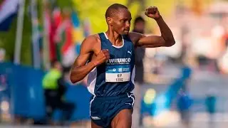 Kip Kangogo with a big-time celebration, wins BMO Vancouver Half