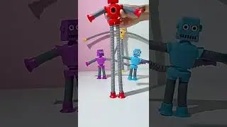 Robot Glowing Poptube toy with suction cup