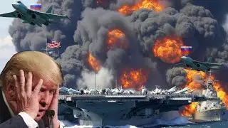 Just Happened! US Nuclear Aircraft Carrier and Five Frigates Destroyed by Russian Sukhoi
