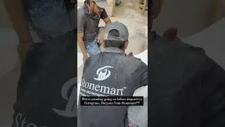 WATERPROOFING STONE FOUNTAIN BEFORE PACKAGING FOR DISPATCH TO GURUGRAM, HARYANA