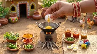 Miniature Fried Egg Cooking & Easter Egg 🥚😍How To Make Mini Egg | Indian Street Food | Tiny Foodkey