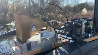 ICOM 705 10GHz Microwave Contact AA2SD and KC3BVL with a Horn Antenna #hamradiomicrowave