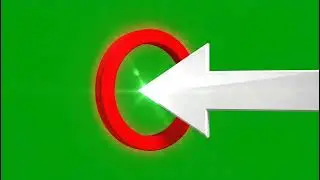 Intense Red Circle with Arrow Green Screen for Impactful Visuals