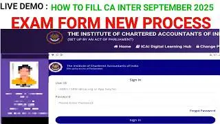 How to Fill CA Intermediate September 2025 Exam Form | CA Inter Sep 2025 Exam Form