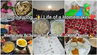 Winter Routine Vlog✨ Life of a Homemaker❤️| Woollen suits 🛍️| Surprise from Husband🌹| Winter break 💫