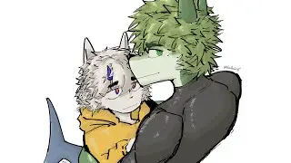 [kuruta] My big tall boyfriend hugs🫂. 僕の高いな彼氏様ハグ。[Clip Studio Paint(クリスタ)]