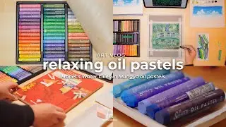 Relaxing oil pastel painting of Monet's water lilies 🪷 | Mungyo, Pastelmat
