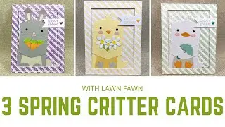 Lawn Fawn Spring Critter Huggers 3 Cute Spring Cards
