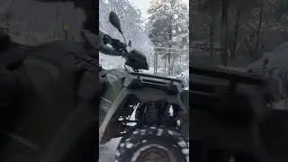 Polaris Sportsman ATV plowing snow. #shorts