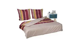 Bettw&auml;sche Set mit Streifen 200x200cm und 80x80cm