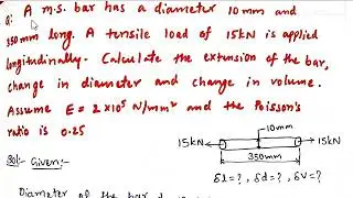 Problem on simple stresses and strains, Mechanics of solids (SOM)