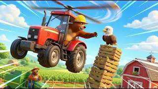 Super Flying Tractor Rescue! 🚁 Bear Farmer Saves the Harvest & Baby Eagle