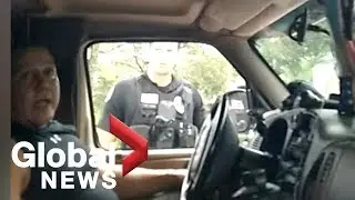 Police video shows interaction with pipe bomb suspect Cesar Sayoc in Florida