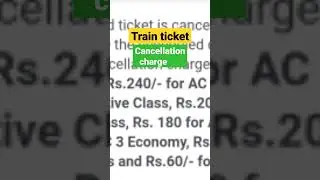 Train ticket cancellation charges 2022|Confirm ticket cancellation refund|1AC 2AC 3AC SL 2S #shorts
