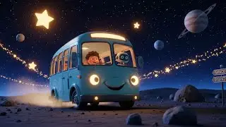 The Wheels on the Moon Bus Go Spin Spin Spin | Space Bus Song for Kids | Nursery Rhymes & Songs