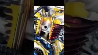 Inside a Motorcycle Engine: Piston Movement explained#knowledge #youtubeshorts #motorcycle #4stroke