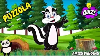 Animali per bambini video - LA PUZZOLA - Impara gli animali con Pandino - quiz animali - MAMMIFERI