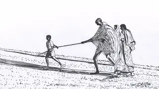 Mahatma Gandhi: Salt March Drawing | Dandi March