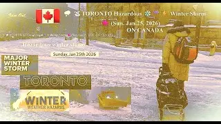 ❄️🌨️☃️TORONTO Hazardous ❄☔️ (Sun. Jan. 252️⃣0️⃣2️⃣6️⃣) Winter Storm 🍁 ☔️ON 🧣CANADA #TorontoSnowStorm