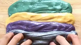 Slime Makeup ASMR - Mixing 8 Color (green, yellow, purple, gray, red, white, brown, orange)