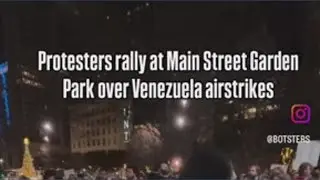 Protesters rally at Main Street Garden Park over U.S. attack on Venezuela
